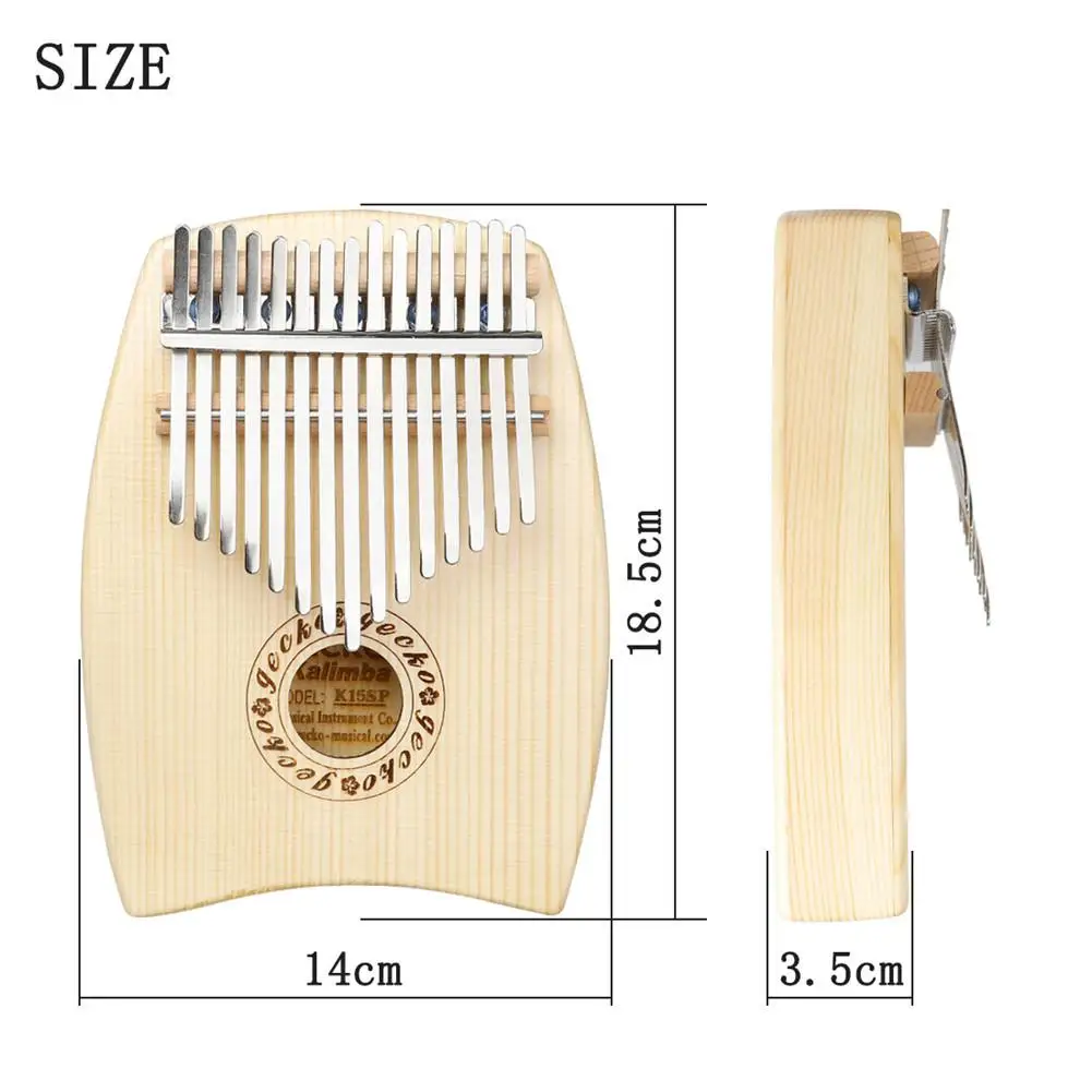 15 ключ Kalimba большой палец фортепиано деликатная Mbira клавиатура музыкальный инструмент для музыканта начинающего легко выучать Еловый материал