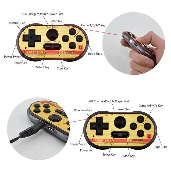 Portable Console Handheld Classic Mini with 260 Black+ Blue, Black+ Brown Standard NTSC System In-Built Games