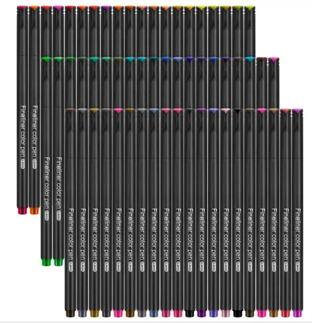 60 Colors Fineliner цветные ручки, водный маркер, ручка, черная для школы, Fineliner Sketching Pens, 0,4 мм, 24, 36, 48, 60, 100 цветов, Fineliner, кисть, ручка - Цвет: 60 Colors