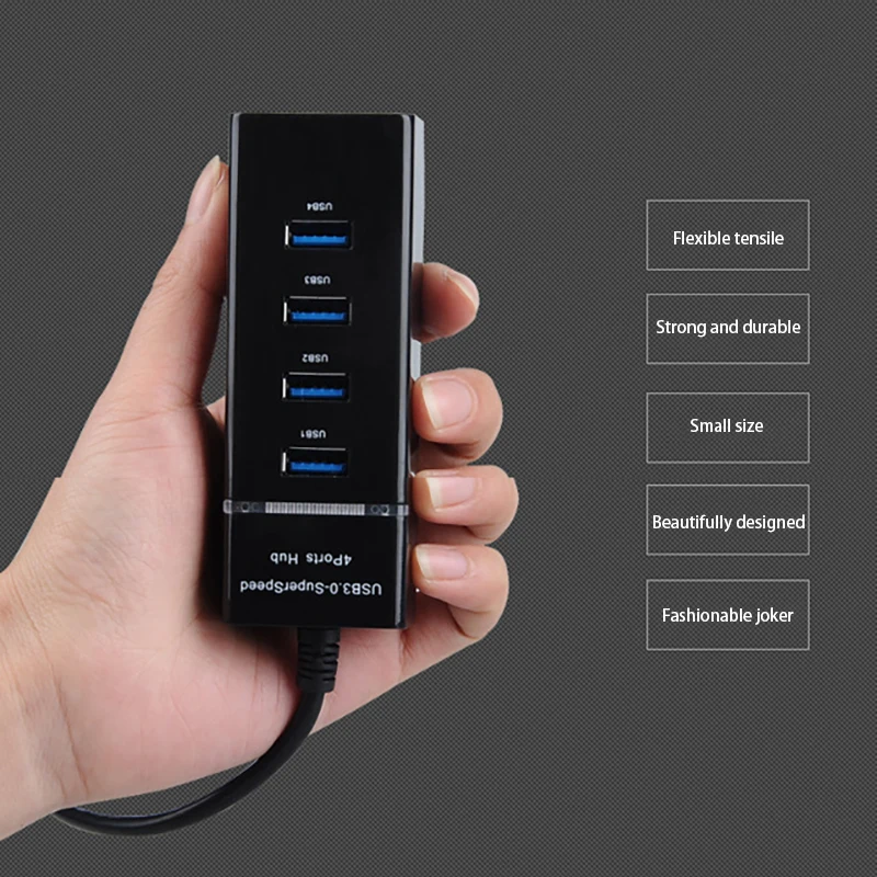 

4 PORT USB HIGH SPEED USB 3.0 HUB 2.0 MULTI One Four Extension SPLITTER DESKTOP PC LAPTOP ADAPTER Multi-Interface Splitter