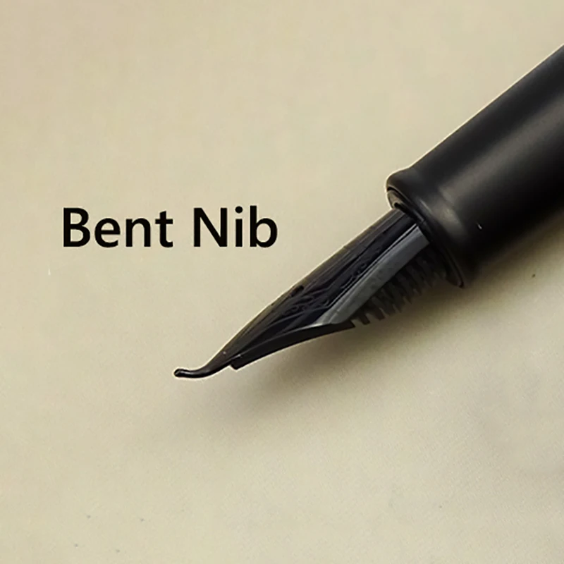 Beste Nieuwe Picasso Pimio Black Metal Vulpen Zwart Ef M Gebogen Nib 0.38 0.6 1.0 Mm rode Ring Matte Vat Kantoor Relatiegeschenk Inkt Pen