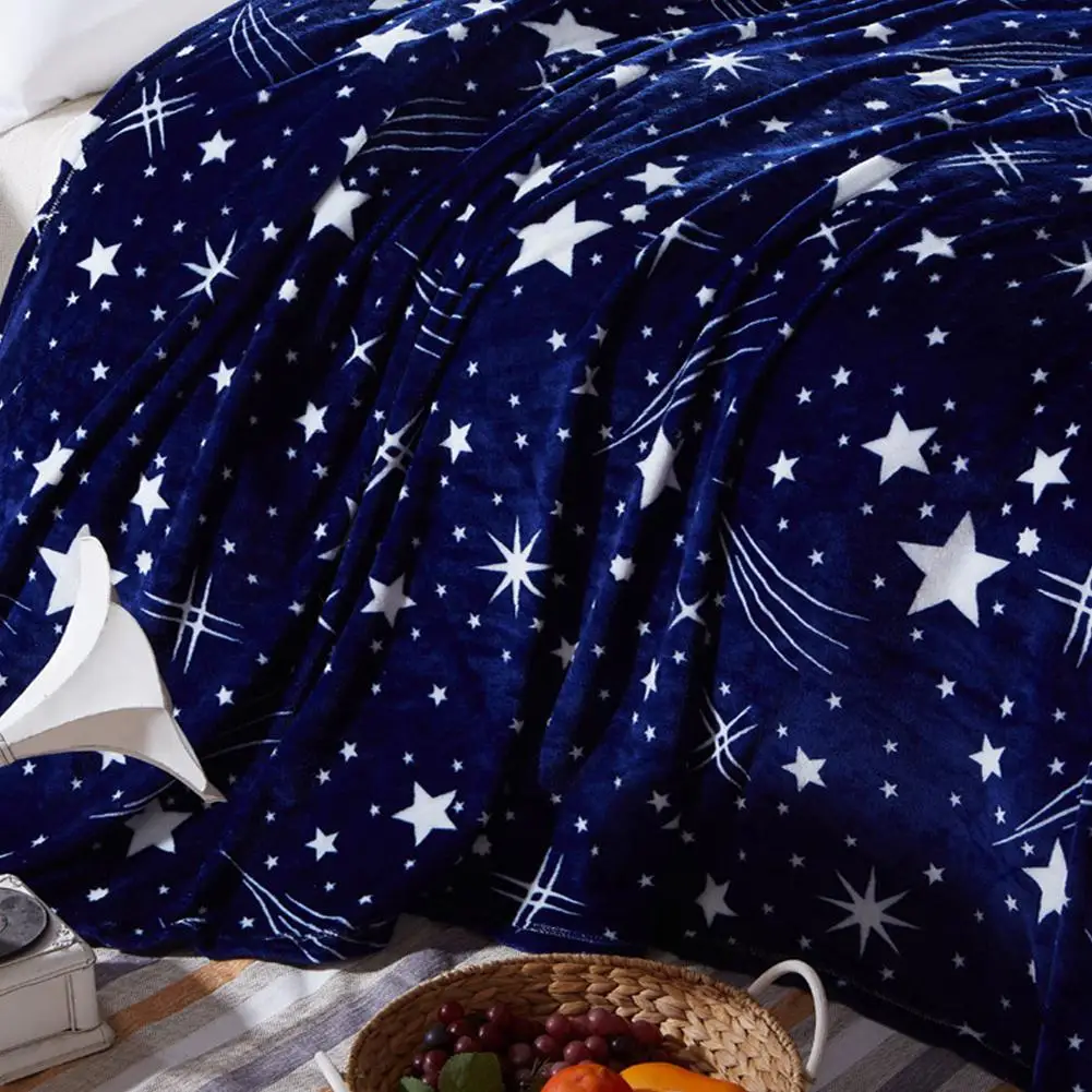 Hobbyлейн одеяло венецианские звезды галактика одеяло синий фланель шерсть плед запускает зимний лист