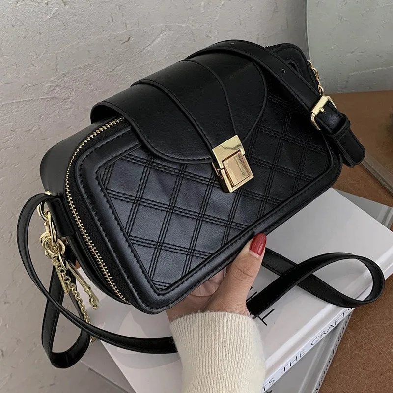 

High-quality Linge Small Bag Brand Designer One-shoulder Bag 2020 New Fashion Small Square Bag A Hundred Women's Sloping Bag.