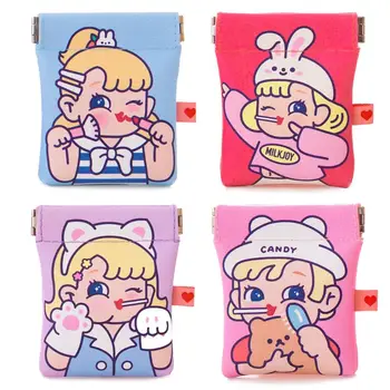

Cute Cartoon Headphone Storage Bag Girls Students Earphone Pocket Card Holder Case Soft PU Coin Purse