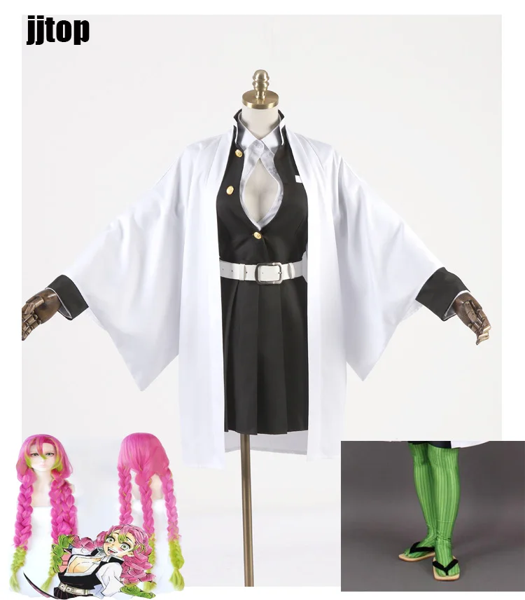 Аниме Demon Slayer: Kimetsu no Yaiba косплей одежда Kanroji Mitsuri парик Косплей Костюм на