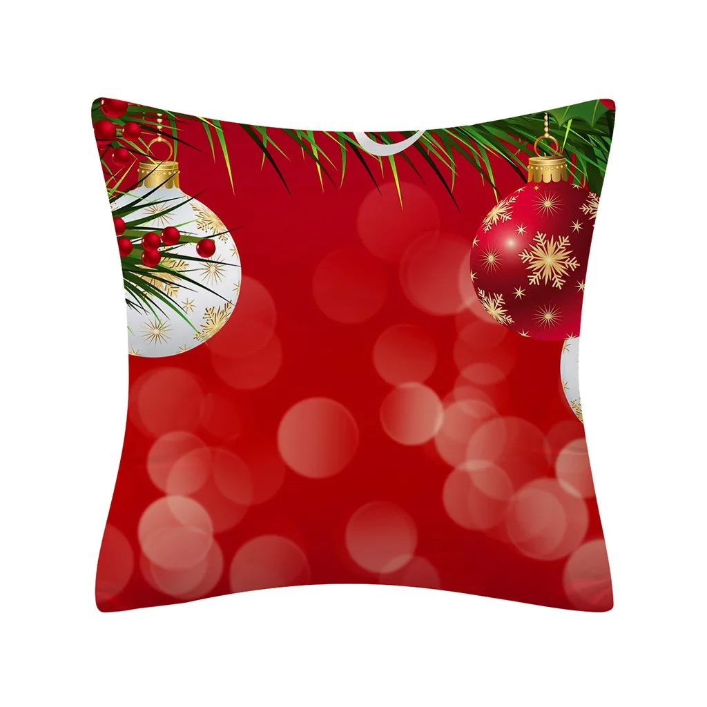 Рождественский Чехол на подушку с принтом дерева Красные Блестки диван из полиэстера бросок наволочка для дома Декор cojines decorativos para sof - Цвет: J