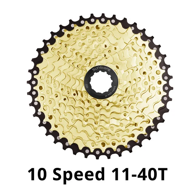 11-40T Black-Glod SUNSHINE MTB дорожный велосипед маховик велосипед Кассетный Маховик для детей 8, 9, 10, Скорость 11-25/28/32/36/40/42/46/50 т в сутки для deore m6000 Shimano Sram - Цвет: 11-40T Black-Glod
