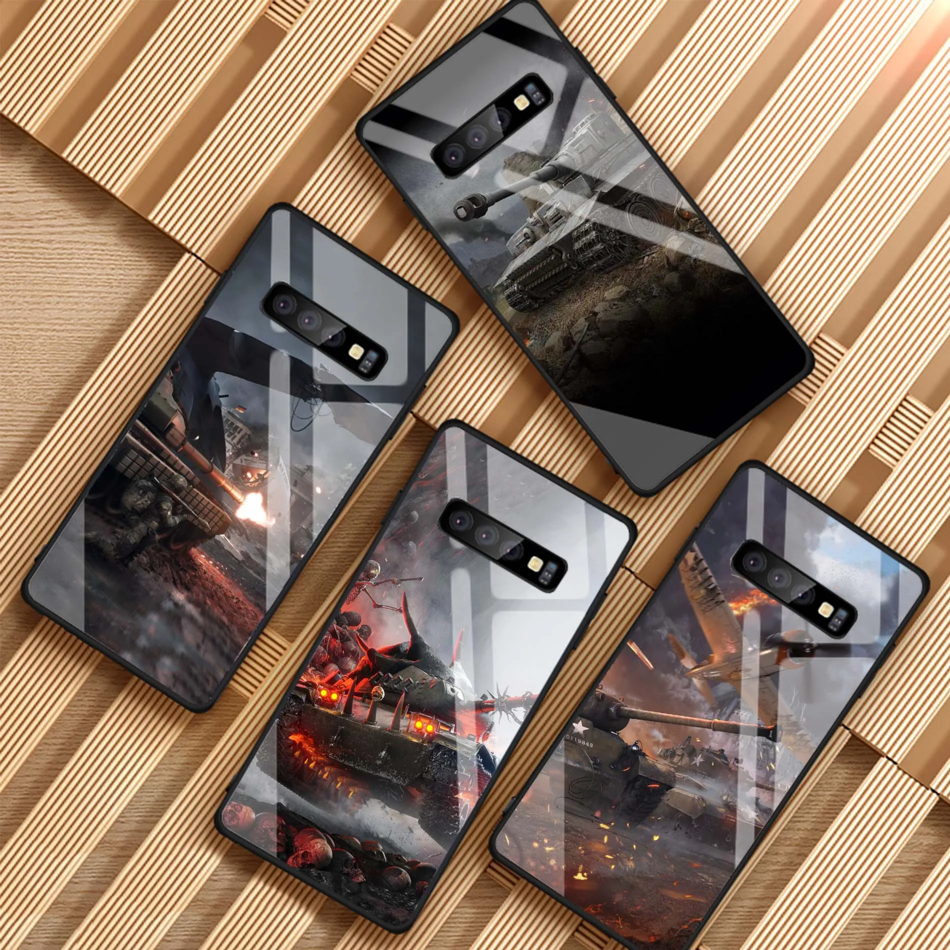 Твердый чехол из закаленного стекла для сотовых телефонов world of tanks Samsung Galaxy S8 S9 S10