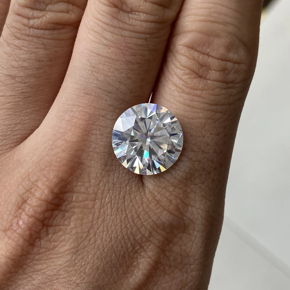 Grown  Loose moissanite diamond 12mm D Color 6 ct VVS1 Excellent Cut loose Moissanite stone for fashion Ring