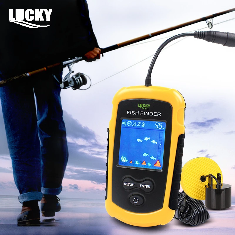 FFC1108-1 Alarm 100M Portable Sonar Fish Finders Fishing Lure Echo Sounder Fishing Finder Lake Sea