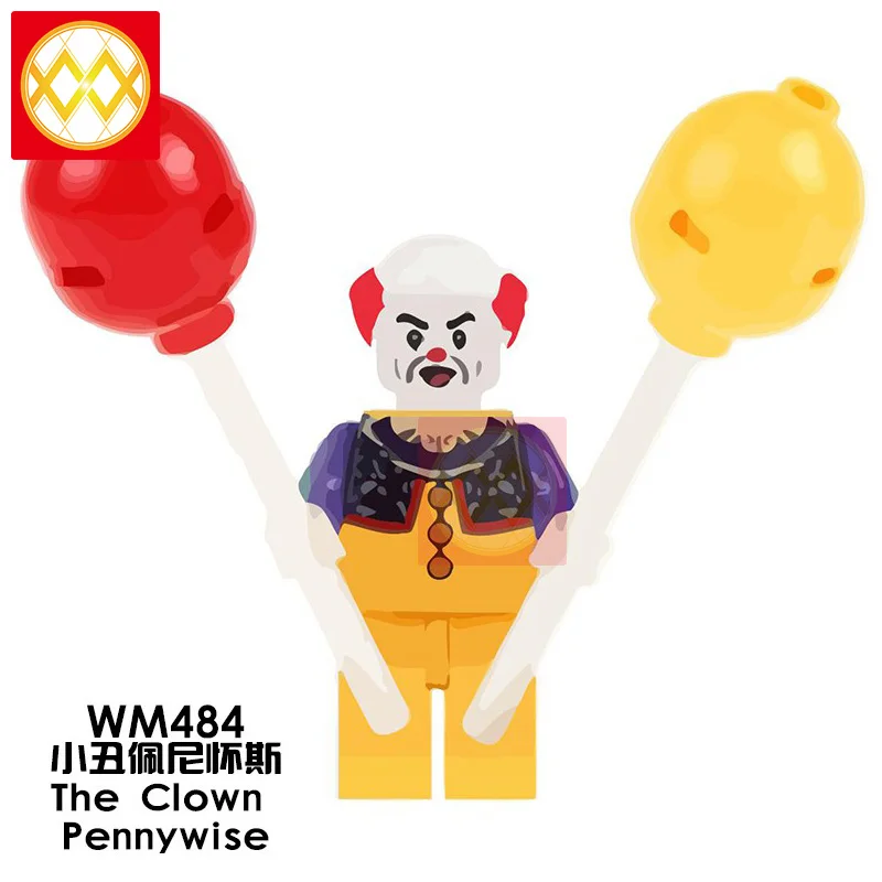 Pennywise Redux Стивен Кинг это одежда для клоуна Джордж ужас фильм маска зомби, Вампир Костюмы на Хэллоуин строительные блоки игрушки - Цвет: WM484