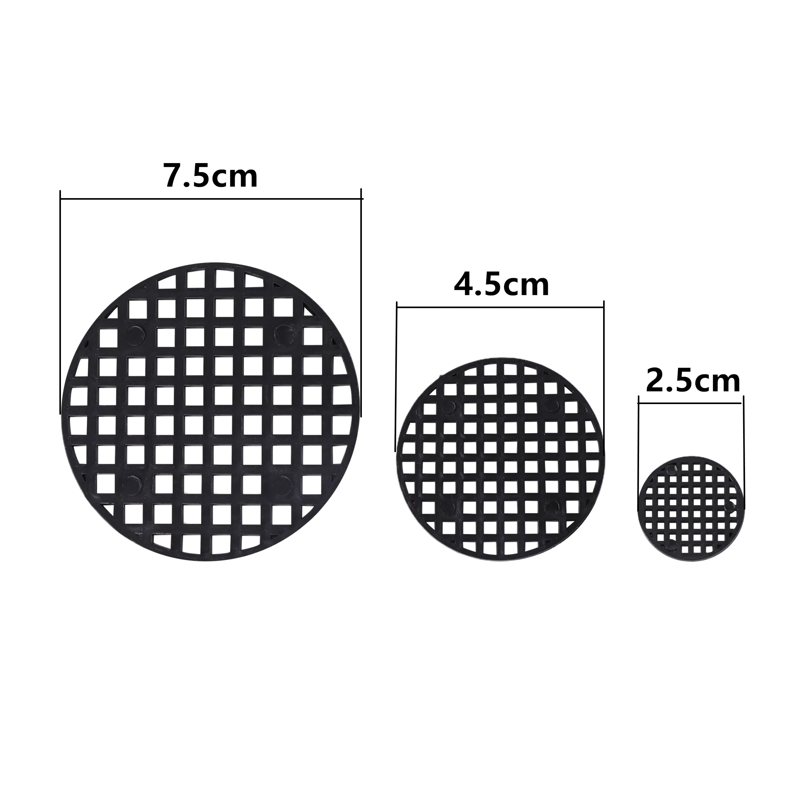 15pcs Flower Pot Hole Mesh Pad 2.5/4.5/7.5cm Diameter Round Bonsai Pot Bottom Grid Mat Mesh Drainage Netting Hole Screen