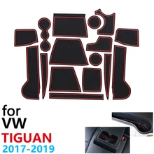 Противоскользящие резиновые чашки подушки двери паз коврик для VW Tiguan 2 MK2 Volkswagen 16 шт. аксессуары коврик для телефона
