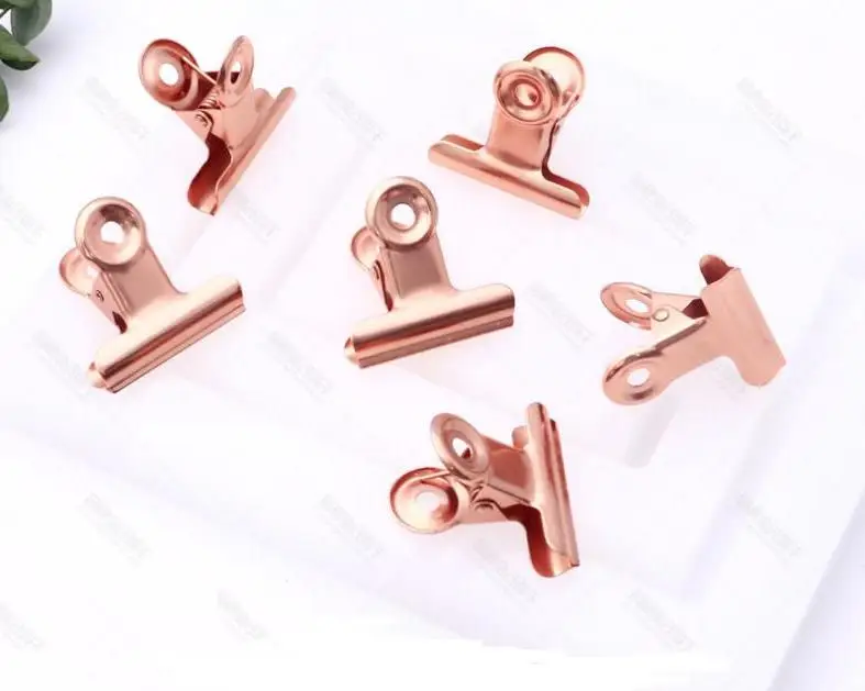 

1000 Uds 22mm/31mm Clips De Agarre De Metal Oro Rosa Bulldog Clip De Acero Inoxidable Papel De Ticket Clip Para Etiquetas Para