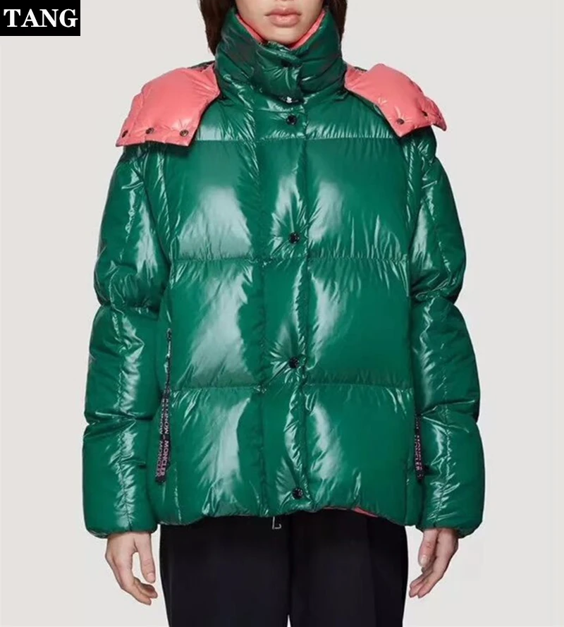 

2019 New Autumn Winter Hooded Down Jacket Womens Thick Short Duck Down Coat Female Green Slim Warm Parkas