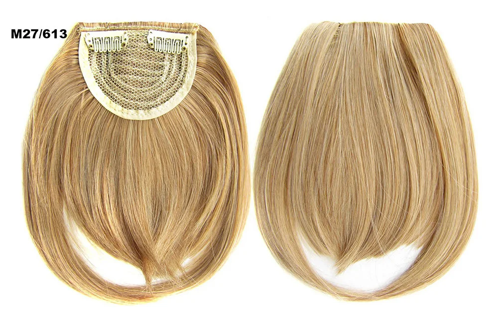 Delice женские прямые тупые волосы челка синтетический зажим в боковых висках аккуратные бахрома шиньоны