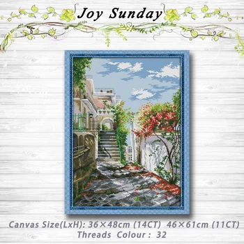 

Garden Villa scenery decor painting dmc 14CT 11CT counted cross stitch kits embroidery set Needlework Set chinese cross stitch