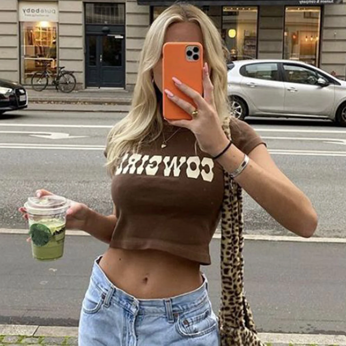 Vintage Letter Print Sexy Crop Tops Women Casual Short Sleeve Cotton Pullover Tees Summer Slim Streetwear T-shirt Woman 2021