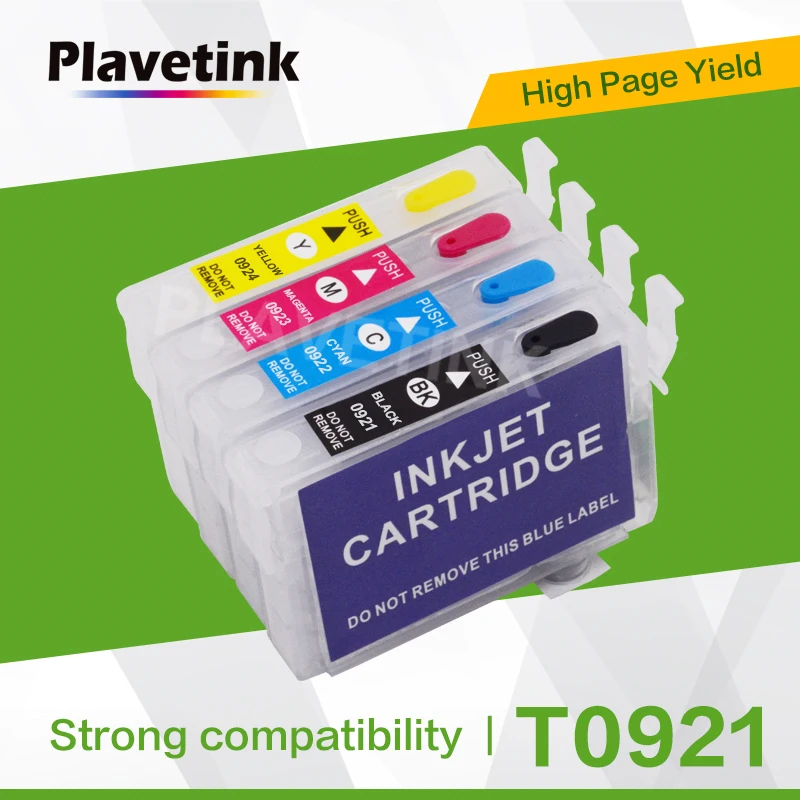 Пустые Сменные картриджи Plavetink для принтера T0921 T0922 T0923 T0924 Epson Stylus CX4300 C91 T26 T27 TX106 TX109