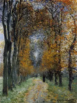 

16 Hand Painted Art Paintings by College Teachers - The Avenue Claude Monet Autumn trees path landscape - Oil Painting on Canvas