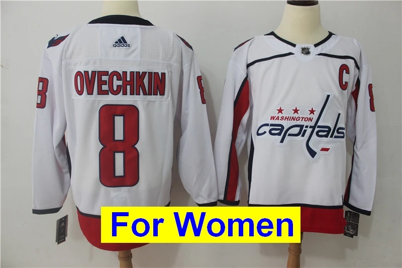 Все прошитой Для женщин Washington TJ Oshie Александра Овечкина Tom Holtby Nicklas Backstrom Braden Евгений Кузнецова Майки - Цвет: as photo