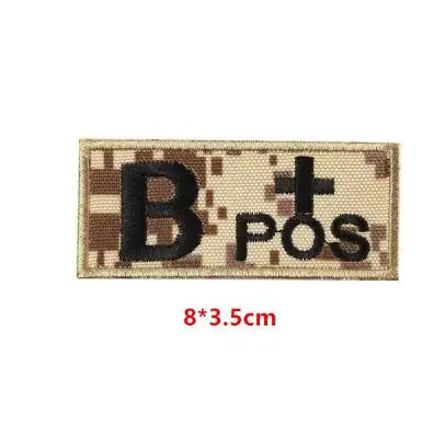 34 3D Вышивка кровяного типа патч-лист A+ B+ AB+ O+ передний POS A-B-AB-O отрицательный NEG кровяный Тип патч группа тактический военный значок - Цвет: 34