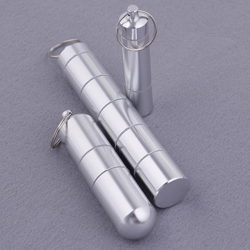 Waterproof Aluminum Pill Case Keychain Capsule Shape Pocket Holder Container Delicate Seal Medicine Organizer Box | Красота и