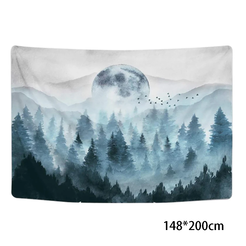 Beach Home Decoration Soft Misty Forest Living Room Art Gift Tapestry Landscape Wall Hanging Non-toxic Ornament Bedroom Nature