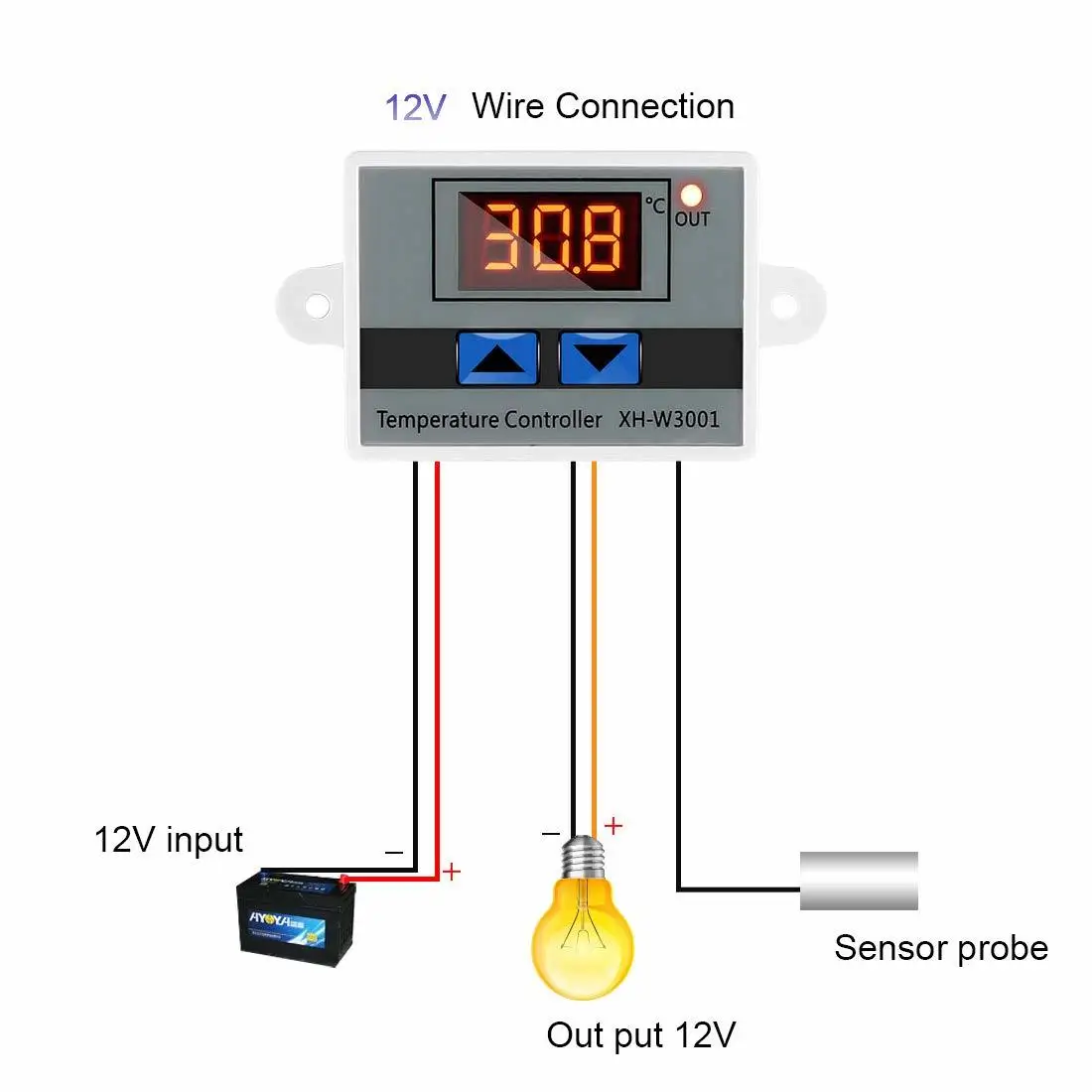 XH-W3001 W3001 цифровой регулятор температуры светодиодный переменный ток 220 в термо-регулятор температуры зонд максимум 10 А NTC10K