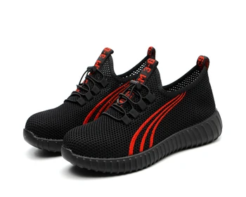 

New Safety Shoes For Men Summer Breathable Work Shoes Men Steel Toe Safety Shoes Lightweight Indestructible Work Shoes