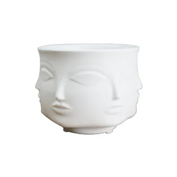 

Sales Modern Ceramic Vase Flower Pot Planters Man Face Flower Vase Nordic Abstract Vase Art Craft Home Decoration R360
