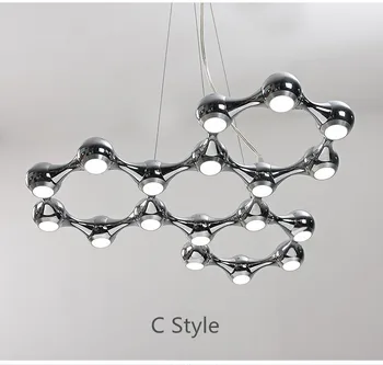

10/18 Lamps Nodric Art Dining Room Led Pendant Lamp Stainless Steel Special Design Bar Counter Bedroom Lamp LED Bulbs Modern 10