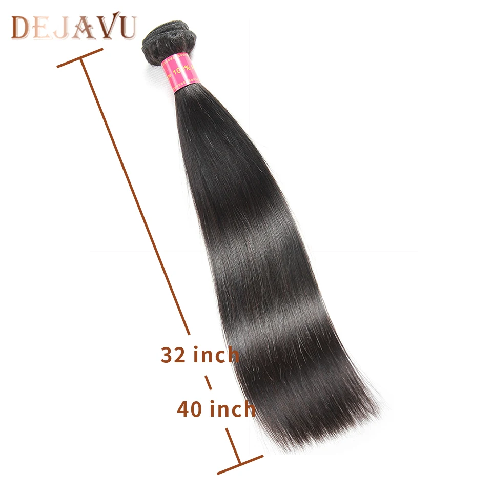 

DEJAVU Straight Extensions Peruvian 100% Human Hair Weave Bundles 8-40 Inch Remy Natural Color Bundles 1 Piece Free shipping