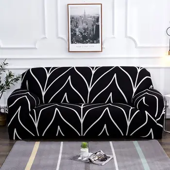 

Black Elastic Stretch Striped Sofa Bed Couch Cover Set Slipcovers Couch for Living Room Furniture Armchair Seat Covers Protector