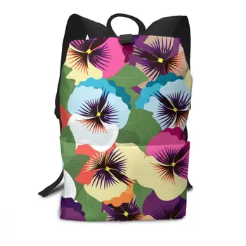 

NOISYDESIGNS Women Backpack Colorful Pansy Flowers School Backpacks For Teenage Girls Rucksack Travel Bags Soulder Bag Mochila