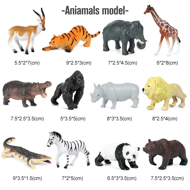 KATELUO Figurine d'animaux, 12pcs Ensemble de Jouets d'animaux de