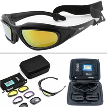 Daisy-gafas de sol tácticas polarizadas para hombre, lentes Airsoft para caza y Tiro, protección UV400, militares del Ejército del desierto, 4 lentes