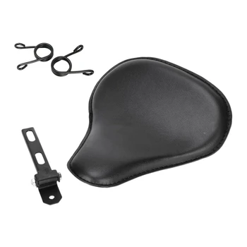

Leather Motorcycle Solo Seat Spring Bracket Seat for Suzuki Yamaha Honda Bobber-Black