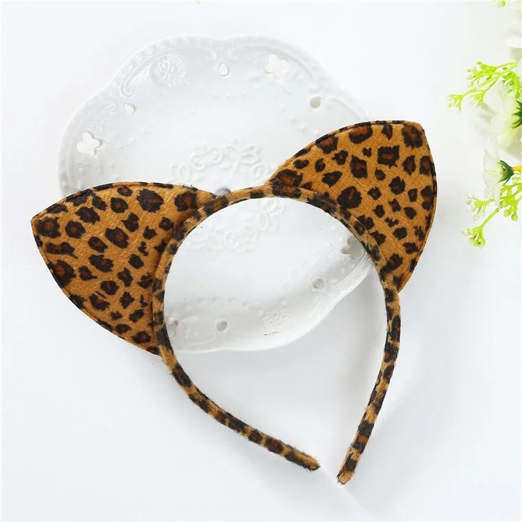 wide headbands for short hair Women Leopard Printed Cat Ear Hair Band Sexy Hair Hoop Headband Lovely Hairband Party Supplies Accessories Headwear Multi color big hair clips Hair Accessories