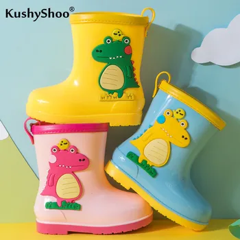 

KushyShoo CHILDREN'S Rain Boots Rainy Day Shoe Cartoon Dinosaur Online Celebrity Shoes 2020 Spring BOY'S Girls Rain Boots