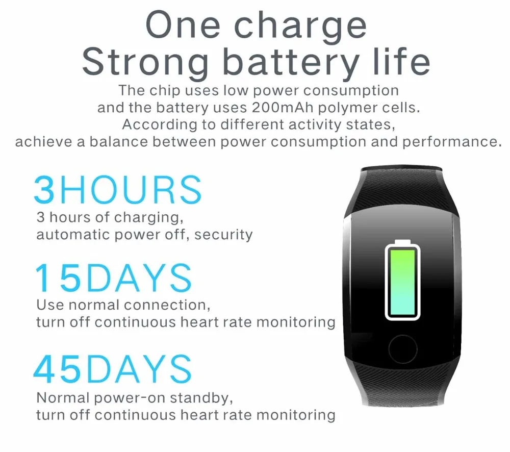 Q11 Smart Wristband Waterproof Fitness Bracelet Big Touch Screen OLED Message Heart Rate Time Smartband Activity Tracker Watch (13)