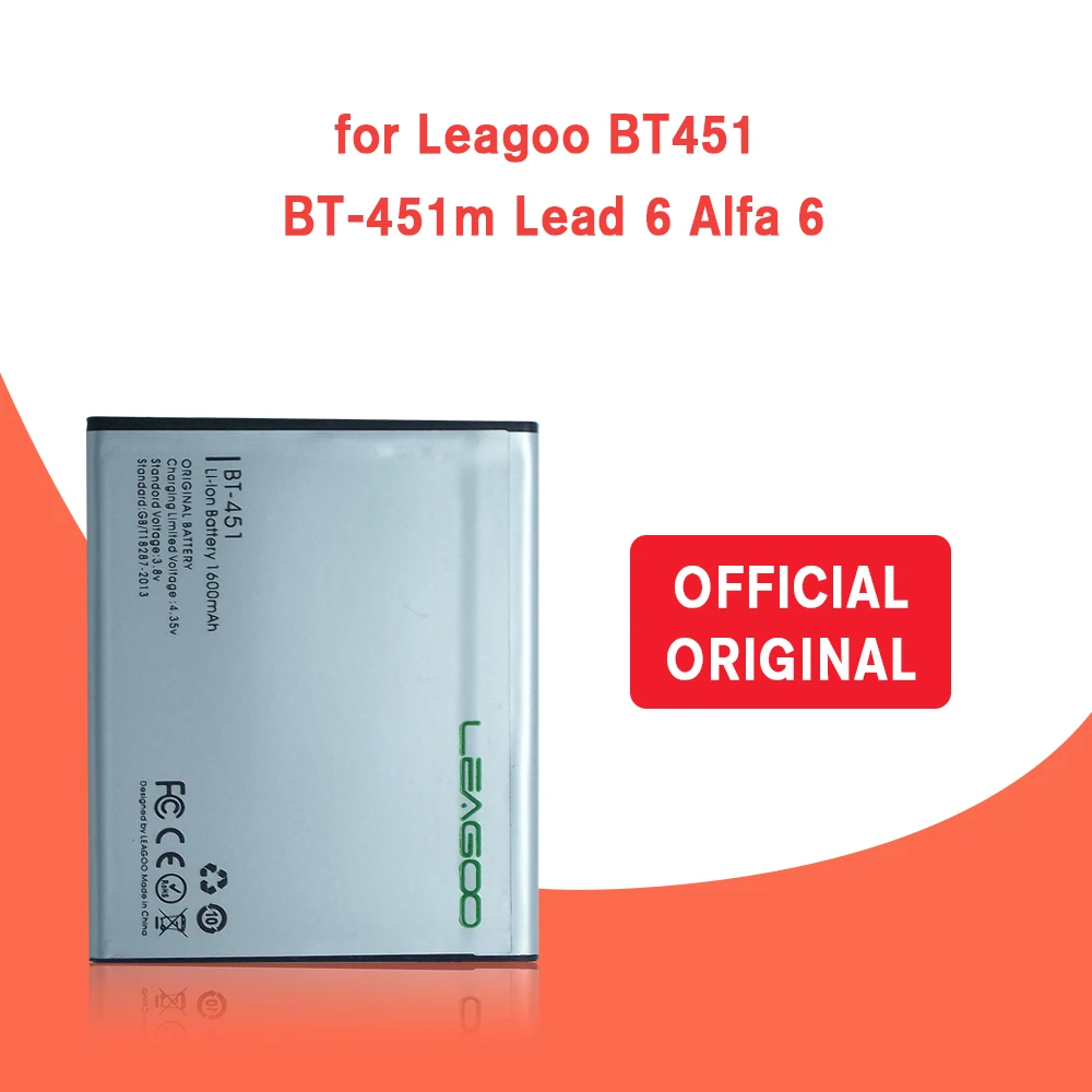 Аккумулятор на 1600 мА · ч для Leagoo Alfa6 Alfa 6 BT-451M BT451 аккумулятор + код отслеживания |