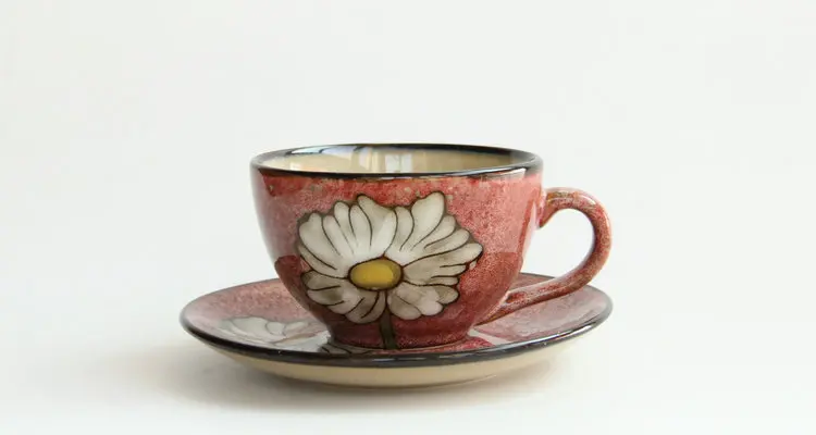 Ceramic Coffee Cup Japan And South Korea European-style Retro Personality Hand-painted Cup Saucer Couple English Afternoon Tea