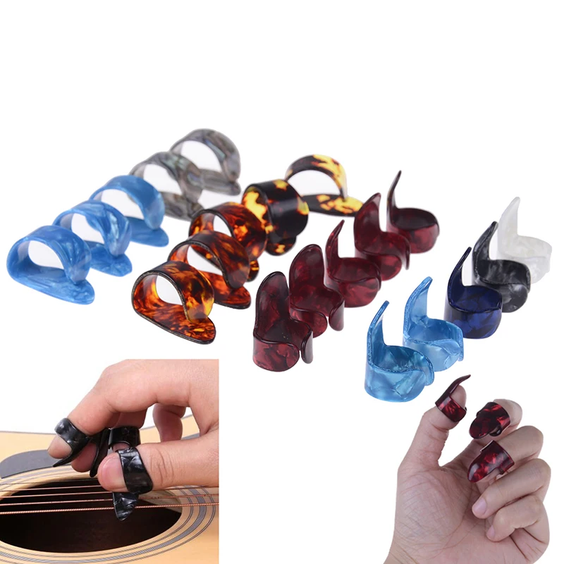 10pcs guitar thumb and index finger pick mediator cellul ul thumb finger pick random color guitar accessories