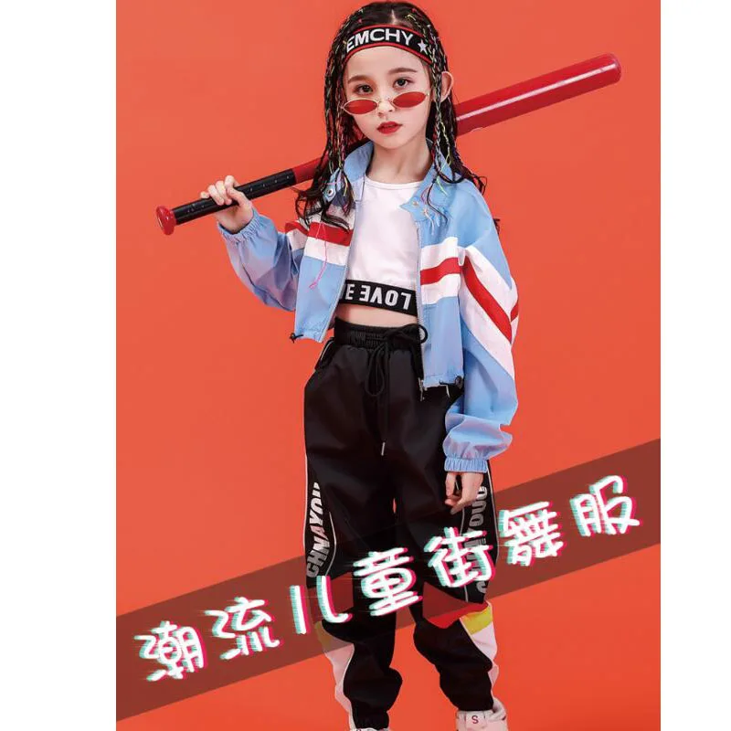 Children Sweatshirt Shirt Crop jogger pants Hip Hop Clothing Outfits for Girl Jazz Dance Costume Ballroom Dancing Clothes Wear