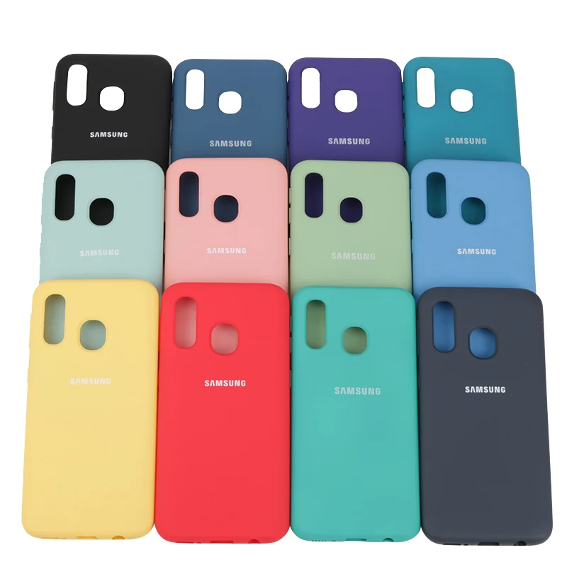 waterproof phone pouch Samsung A40 Case galaxy A40 A 40 A405 A405F Liquid Silicone case Silky Soft-Touch Protective Back Cover Anti-knock cell phone lanyard pouch