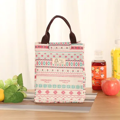 Мультфильм шаблон охлаждающая сумка для бэнто, пикника Сумка для обеда контейнер с принтом «MAMA's сумка/пенал для карандашей/кошелек - Цвет: Floral