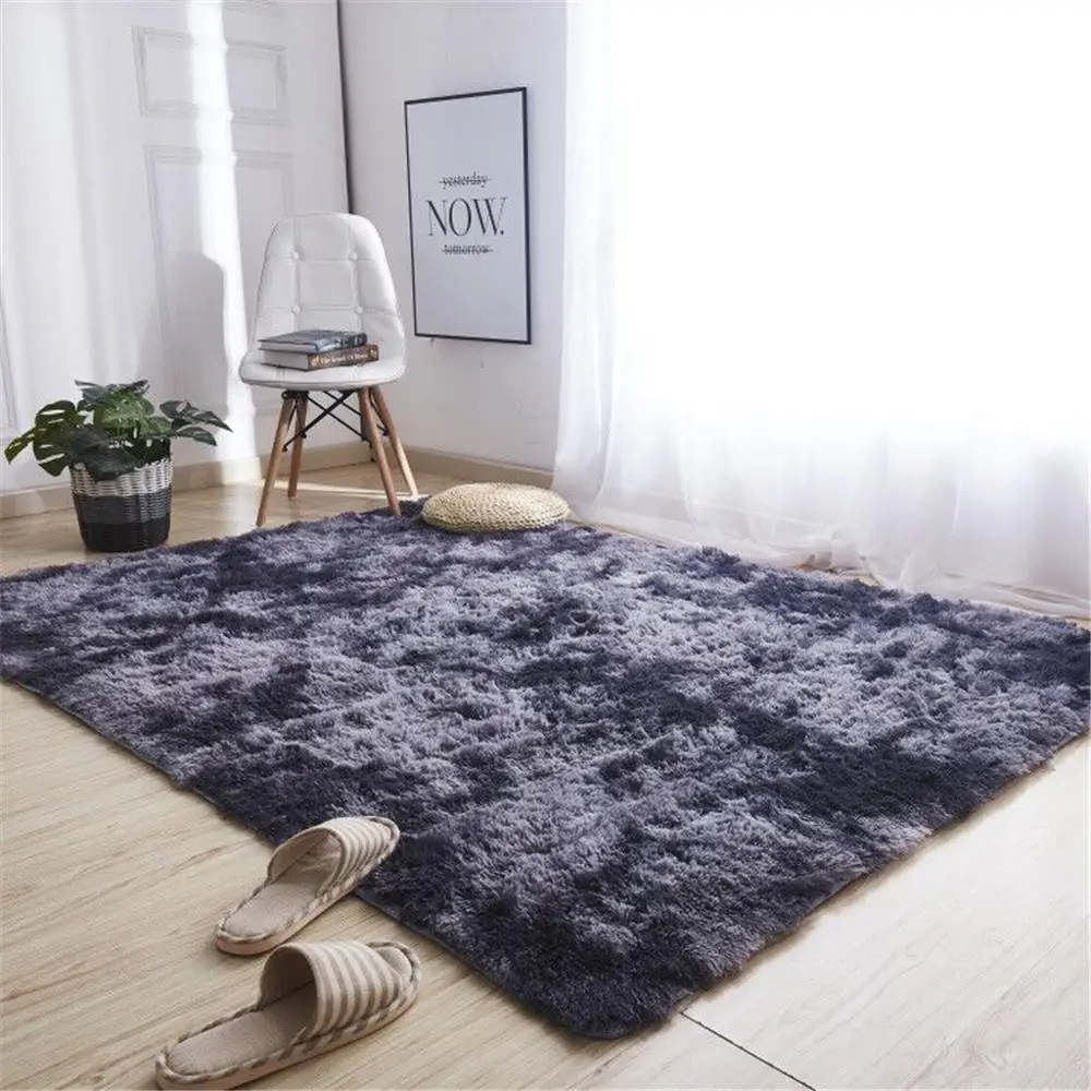 Dark Gray Хлопковый ковер для гостиной/спальни 40x60 см, ультрамягкие современные прямоугольные коврики, мохнатый ковер для детской комнаты, домашний плюшевый ковер, Декор - Цвет: Dark Gray