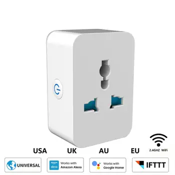 

Smart WiFi Plug Bluetooth Outlet Sockets Switch Voice Control Amazon Google Conversion Socket 10A 15A Switch Socket