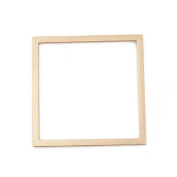 

DoreenBeads Aluminum Alloy Connectors Square Hollow Gold Color Jewelry Accessories Findings DIY 50mm(2") x 50mm(2"), 3 PCs